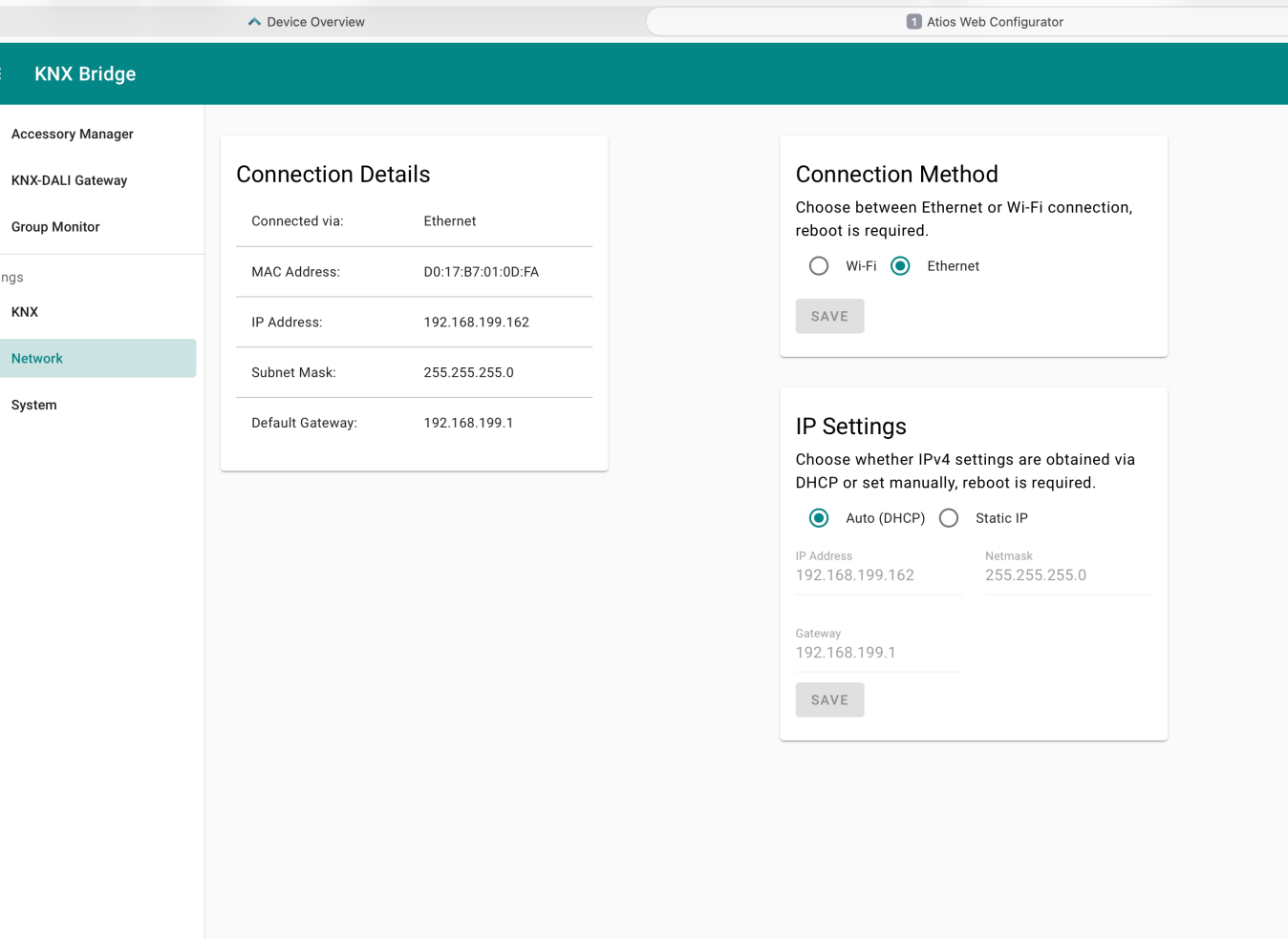 Network Settings overview