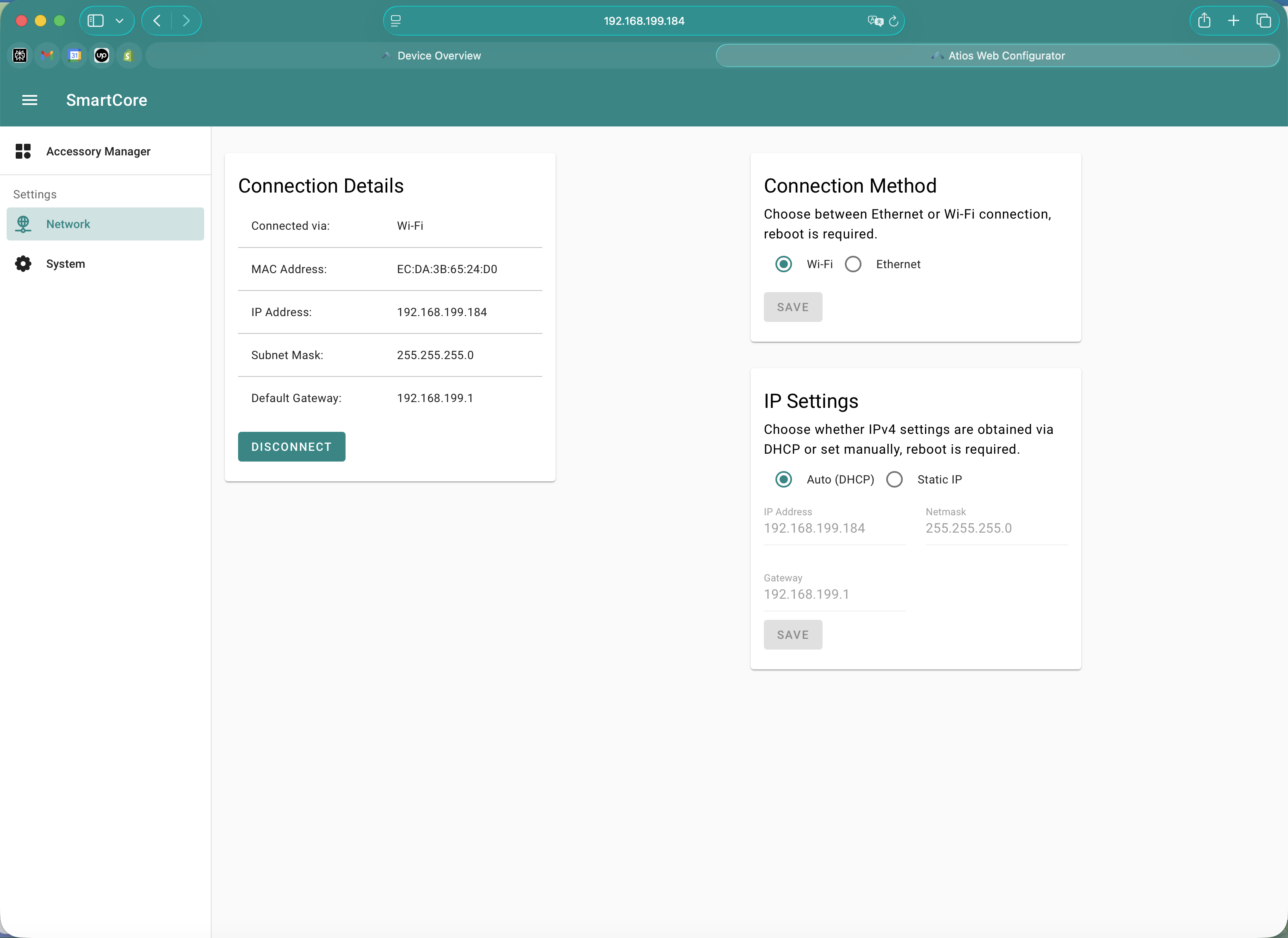 Network Settings overview