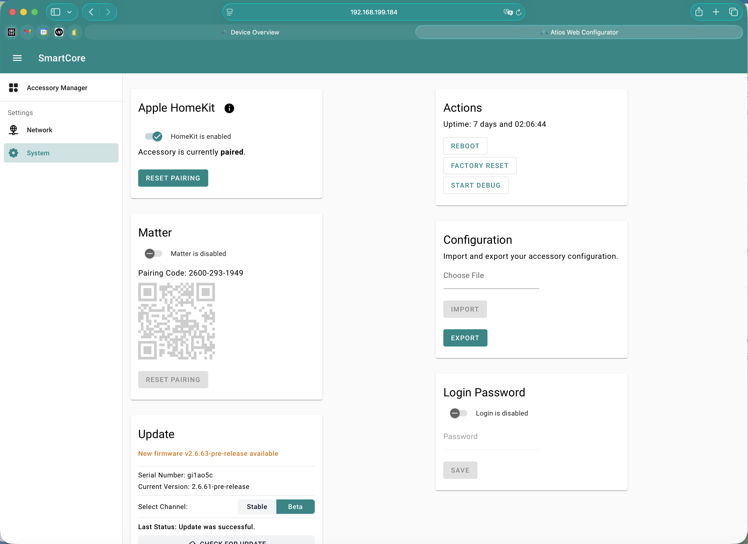 System Settings overview